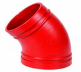 [055-1014] كوع 45° حديد أحمر فرزة UL/FM 1.5" للاطفاء 1/2"